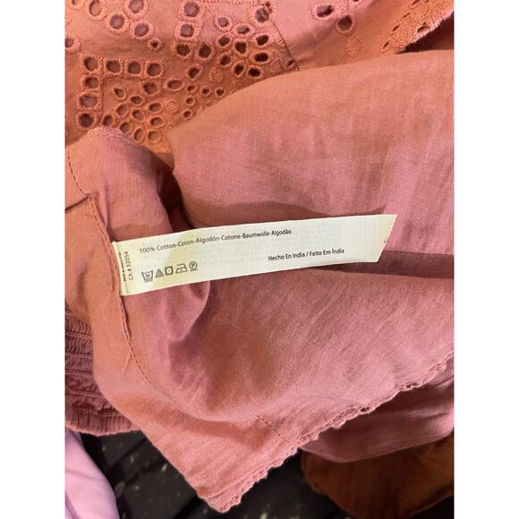 New Free People Intimately Crop Top Women's Small Terra Cotta Eyelet Bow - Picture 5 of 6